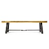Christopher Knight Home Catriona Outdoor 63" Acacia Wood and Iron Bench with Slatted Top - 2 of 4