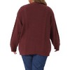 Women's Plus Size Button Down V Neck Long Sleeve Solid Casual Knit Cardigan - Agnes Orinda - 4 of 4
