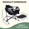 Portable Hammock Chair, Rocking Chair with Footrest, Lightweight Swing Chair with Cup Holder & Pocket for Camping & Backyard Relaxing (2 Pack) - 3 of 4