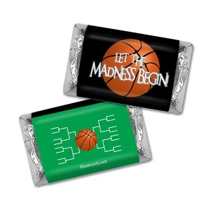 100ct Basketball Party Favors Hershey's Miniatures Candy Let the Madness Begin By Just Candy - Candy Not Included - 1 of 4