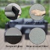 4 Pieces Wide Outdoor Rattan Sectional Sofa with Cushions - Small Patio Wicker Furniture,PE Rattan Sectional Sofa Set with,Tempered Glass Desktop - 3 of 4