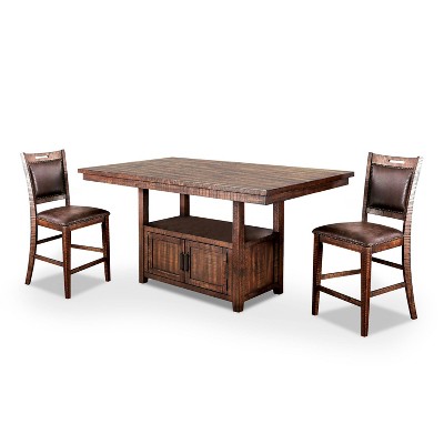 3pc Soho Counter Height Dining Set Light Walnut - HOMES: Inside + Out