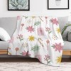 FIONECA Fresh Pink Christmas Pattern Blanket with Poinsettia Gift and Candle Design Soft Cozy Holiday Throw 40x50 inches - 3 of 4