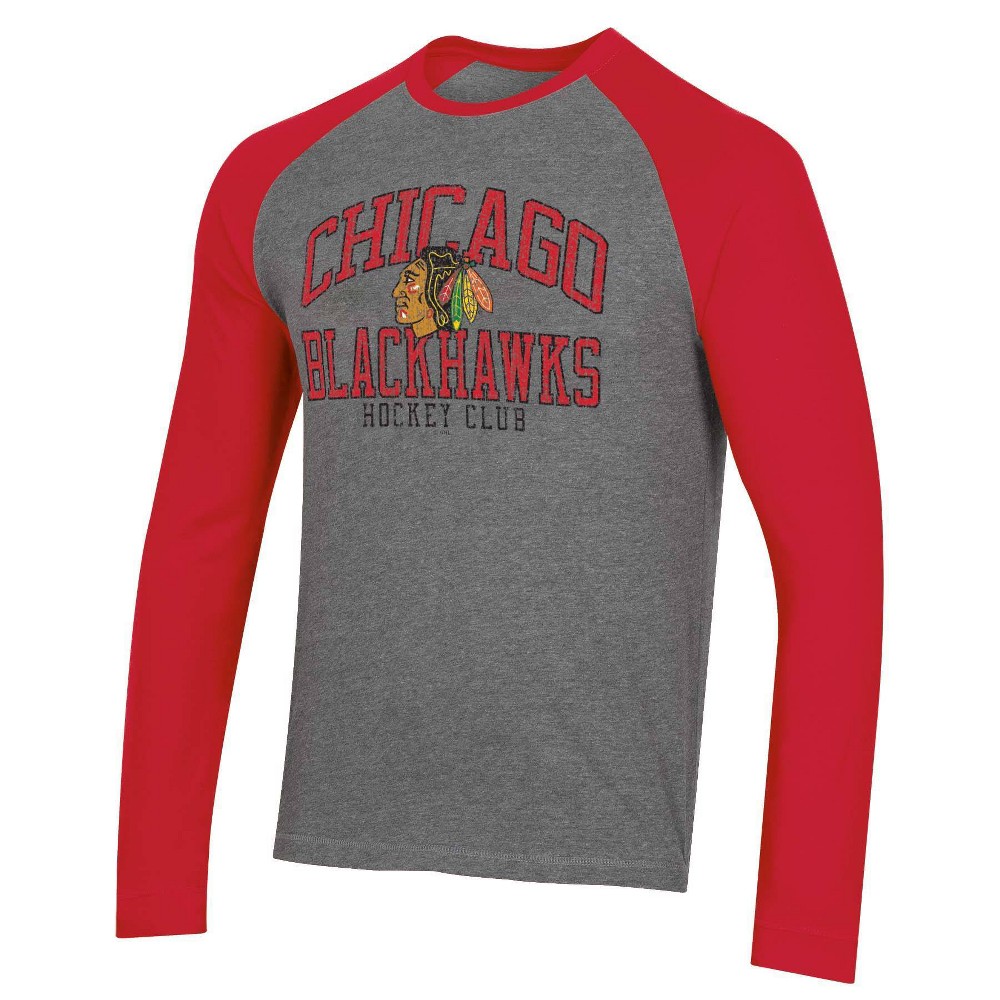 NHL Chicago Blackhawks Men's Long Sleeve Raglan T-Shirt - M