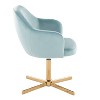 LumiSource Buena Swivel Accent Chair Chrome Gold/Light Blue Velvet - 2 of 4