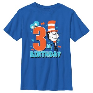 Boy's Dr. Seuss Cat in the Hat and Friends Birthday  T-Shirt - 3rd Birthday Boy - Small - 1 of 4