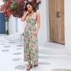 Clearlove Women's Sleeveless V Neck Dress Criss Cross Tie Back Split High Cross Hem Maxi Dress - 3 of 4