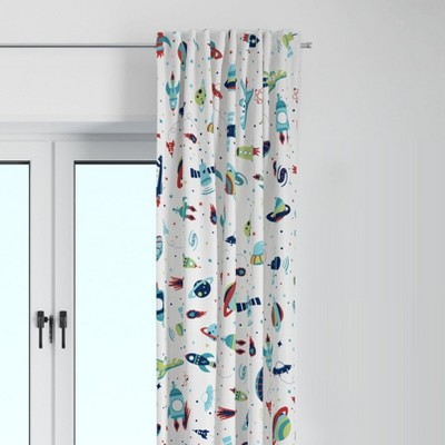 Bacati - Airspace, Aqua/Red/Orange/Green/Navy Curtain Panel