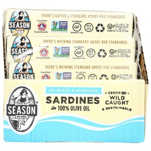 Season Brand Sardines in Olive Oil - Case of 5/5 pack, 3.75 oz - 1 of 4