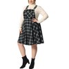 Agnes Orinda Women's Plus Size Elegant Plaid Overalls Fashionable A-Line Skirts - 2 of 4