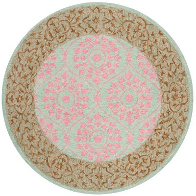 Suzani Szn103 Hand Hooked Indoor Area Rug - Taupe/pink - 5' Round ...