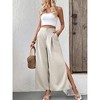 Coolmee Women Casual Wide Leg Pants High Waisted Loose Fit High Slit Business Work Trousers with Pockets - 4 of 4