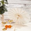 Genie Crafts 12-Pack White Paper Umbrella Parasols for DIY Crafts, Wedding Decor, and Centerpieces, 15.5 inch Diameter - 2 of 4