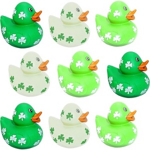 4E's Novelty 24 Pcs St Patrick's Day Rubber Ducks - 2 inch Shamrock Rubber Duckies Bulk - St. Patrick's Day Gifts for Kids Party Favors Accessories - 1 of 4