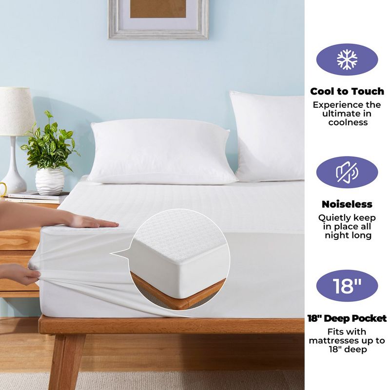 Peace Nest Cooling Quilted Mattress Protector Mattress Pad, 2 of 9