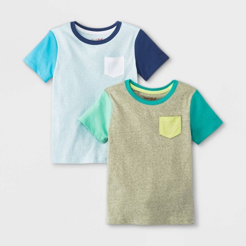 Cat & Jack Toddler Boys Short Sleeve Pocket T-Shirt Blue 