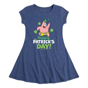 Girls' - SpongeBob Squarepants - Happy St. Patricks Day Fit & Flair Cap Sleeve Dress - 1 of 4
