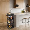 LunaLulinlk Rolling Utility Cart Movable Storage Organizer with Drawer Lockable Wheels,4 Tier - 2 of 4