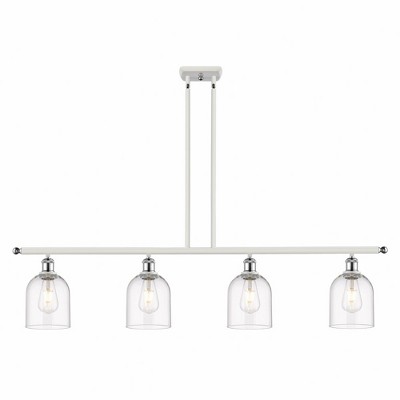 Bella - 4 Light Stem Hung Island In Industrial Style-10 Inches Tall and 48 Inches Wide
