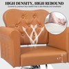 Karl Home Black Gold Heavy Duty Hydraulic Swivel Hair Stylist Salon Chair with Button Tufting - 4 of 4