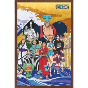 Trends International One Piece: Wano Country - Crew On Wave Framed Wall Poster Prints - 1 of 4
