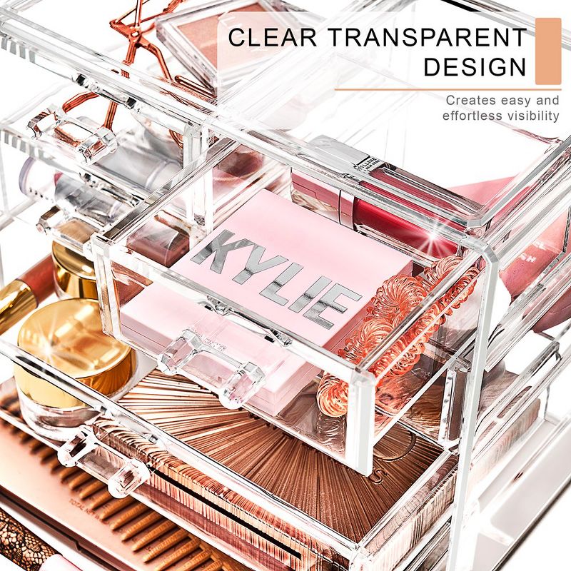 Sorbus Clear Makeup Organizer Display - Stylish Organization and Storage Case for Cosmetics, Jewelry & Hair Accessories, 5 of 10