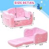 Hooseng Toddler Couch, 2-in-1 Glow-in-The-Dark Plush Kids Fold-Out Sofa, Convertible Kids Sofa to Lounger with Curved Armrests for Boys & Girls - 4 of 4