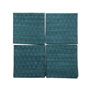 tagltd Neela Cocktail Napkin Set Of 4 Cotton Hand Painted Fabric For Home Table Decor