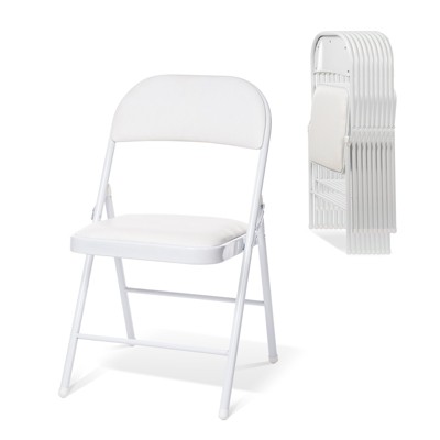 Real Relax Folding Chairs with Padded Seats for Events Home Office, Pu Leather Folding Chair