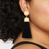 SUGARFIX by BaubleBar Threaded Fringe Statement Earrings - Black: Zinc Material, 3.4" Length - 2 of 3