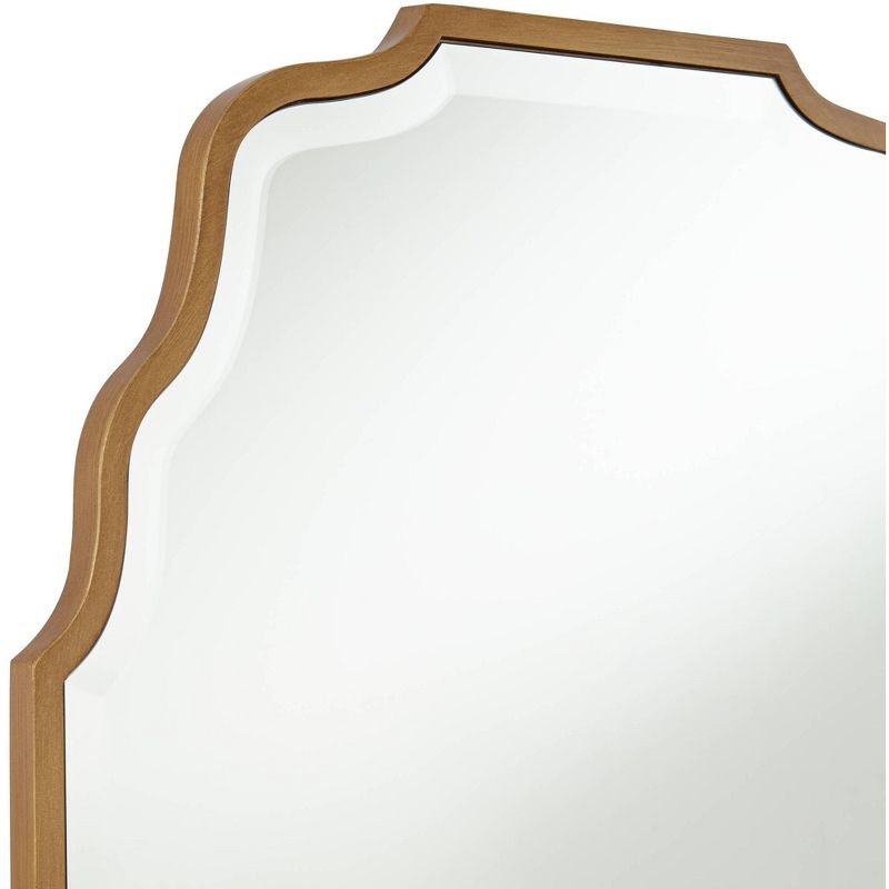 Noble Park Rectangular Vanity Decorative Wall Mirror Modern Beveled Waved Arched Lush Antique Gold Frame 26" Wide for Bathroom, 3 of 12