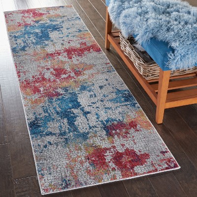 Multicolor Abstract Artistic Brushstroke Runner Rug