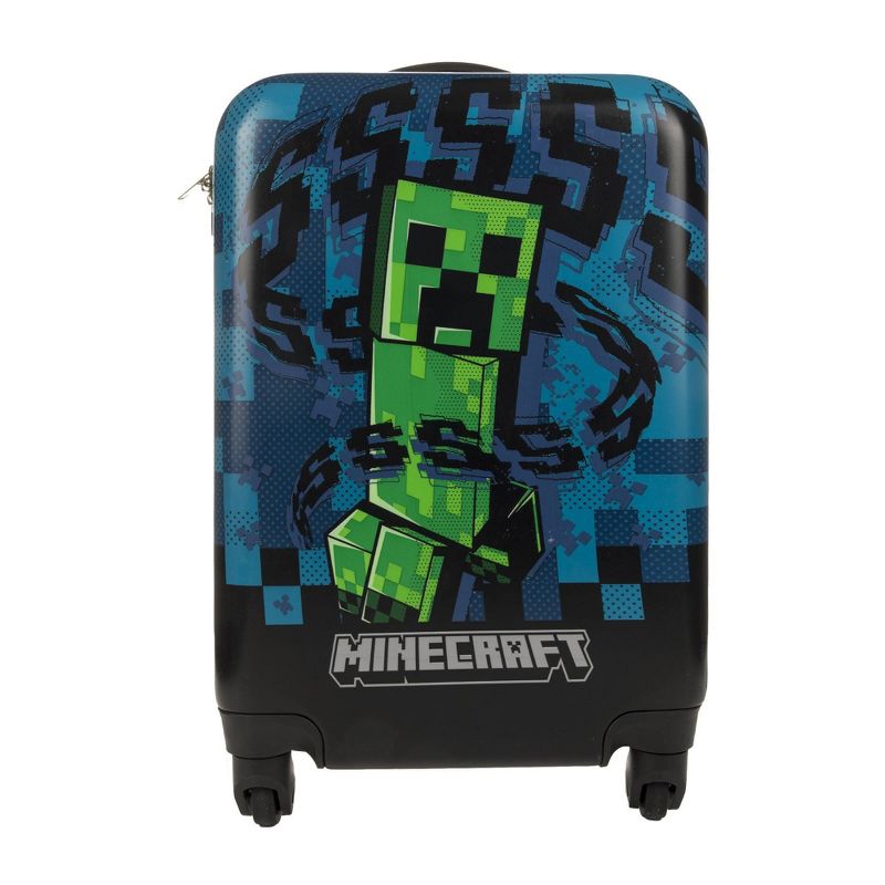 Minecraft Creeper Kids&#39; Hardside Carry On Suitcase - Black, 1 of 8
