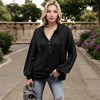 Anna-Kaci Women's Hoodie with Button Detail and Adjustable Drawstring for Everyday Looks - 2 of 4