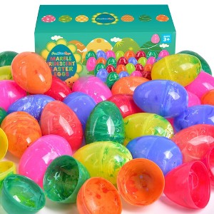 Fun Little Toys 30 PCS Marble Iridescent Easter Eggs – Colorful, Shiny Surprise Eggs for Kids Ages 3+ - 1 of 4