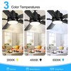 Airsurfer 42" Ceiling Fan with Color-Changing LED Light, 5 Plywood Blades, Remote Included, 5'' Down rod, DC Motor - 4 of 4
