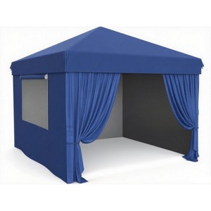 10 ft. x 10 ft. Pop Up Canopy Tent Outdoor Heavy Duty Instant Shelter with 4 Sidewalls for Events - 1 of 4