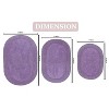 Double Ruffle Bathroom Rugs Set, Machine Washable Rug, Extra Soft and Absorbent bath Rug, Kitchen Mat, Bath Mat Set,Non-Slip, 3 Pcs Set, Purple - 3 of 4