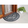 RugSmith RugSmith Silver Moulded Vines Half-round Rubber Doormat Doormat - 2 of 4