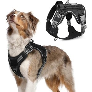 rabbitgoo Dog Harness No Pull with 2 Leash Clips, Adjustable Soft Padded, Reflective Oxford No Choke Pet Vest   Dogs, Red Plaid, M - 1 of 1