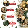 TackView 22" Christmas Wreath, Artificial Christmas Wreath with Ball Ornaments, Golden Leaves, Pine Needles, Winter Xmas Wreath for Door Window - 2 of 4