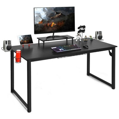 Costway 63'' Gaming Desk w/ Monitor Shelf Tablet Board&Storage for Controller Speaker