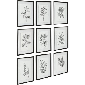 Uttermost Farmhouse Florals 23" High 9-Piece Framed Wall Art Set - 1 of 1