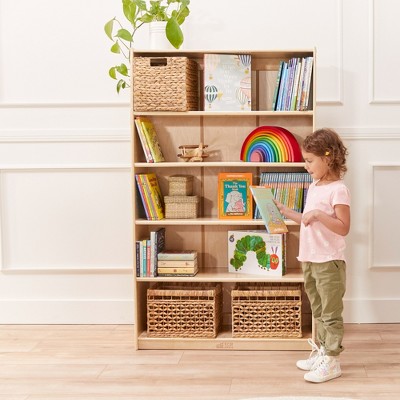 Adjustable Classic Birch Bookcase for Kids, 60in, Natural Brown
