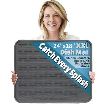 Mindful Design by LISH - Silicone Dish Drying Mat and Trivet 24x18