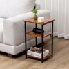 DSVIMOY 2pcs 3 Layer Coffee Table with Adjustable Height, Bedside Table, Storage Shelf for Bedroom, Office Space Saving, Brown, 13.3"11.8"*22.7" - 4 of 4