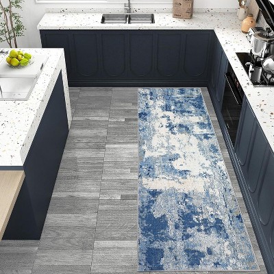 Washable Non-Slip Rug, Modern Abstract Low Pile Indoor Carpet, Soft Machine Washable Area Mat for Living Room, Bedroom, Entryway