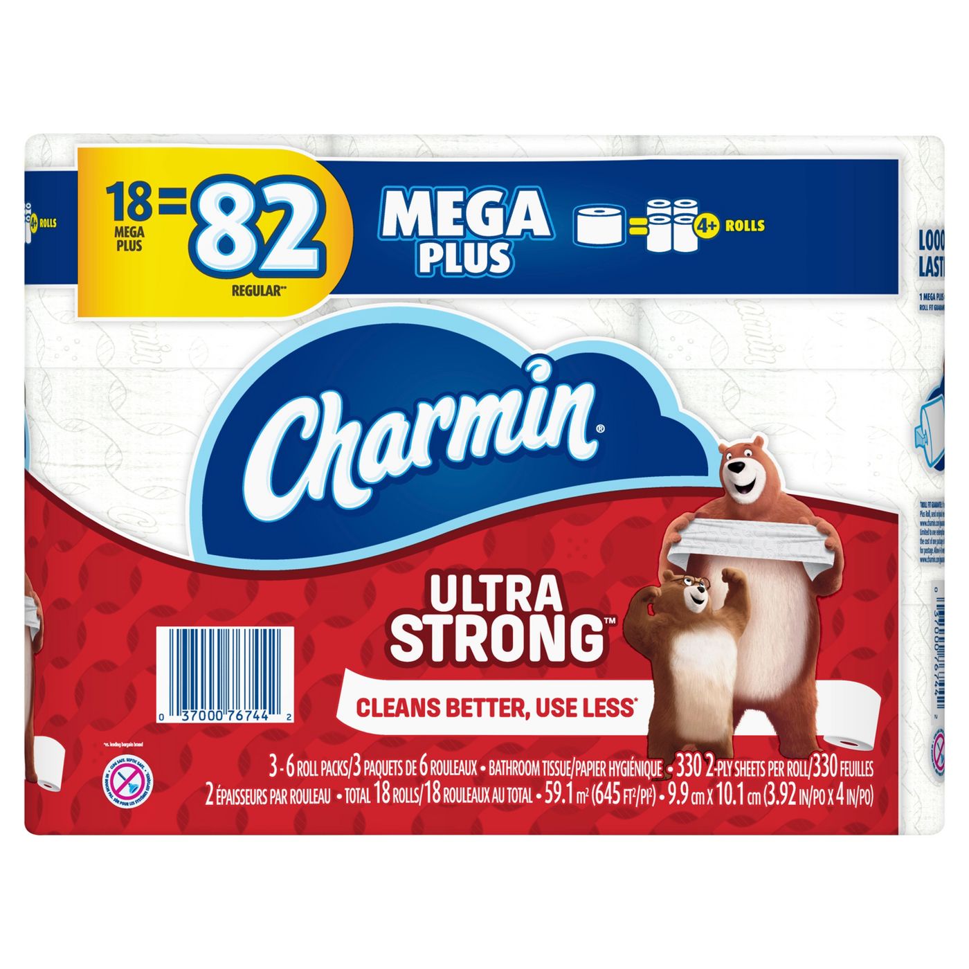 18 Mega Plus Rolls of Charmin Ultra Strong Toilet Paper