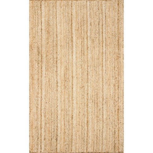 nuLOOM Rigo Hand Woven Farmhouse Jute Area Rug, 7' Round, Natural