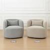KINWELL 34" Poly Blend Boucle Fabric Upholstered Swivel Armchair - 4 of 4
